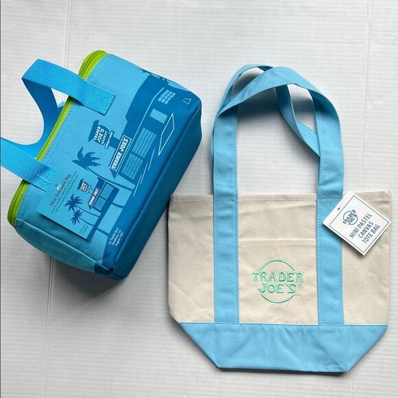 Trader Joe's Blue Cooler& Tote Bag Set - Picture 1 of 10